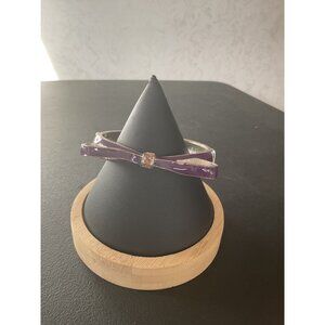Purple Enamel Bow Bracelet With Rhinestones For Women